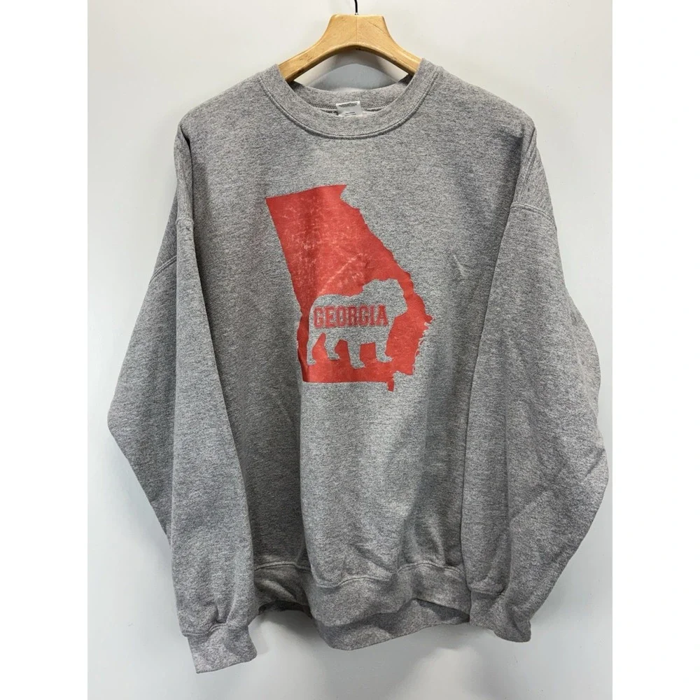 University Of Georgia UGA Bulldogs Sweatshirt Sz XXL 2XL Grey Unisex Graphic